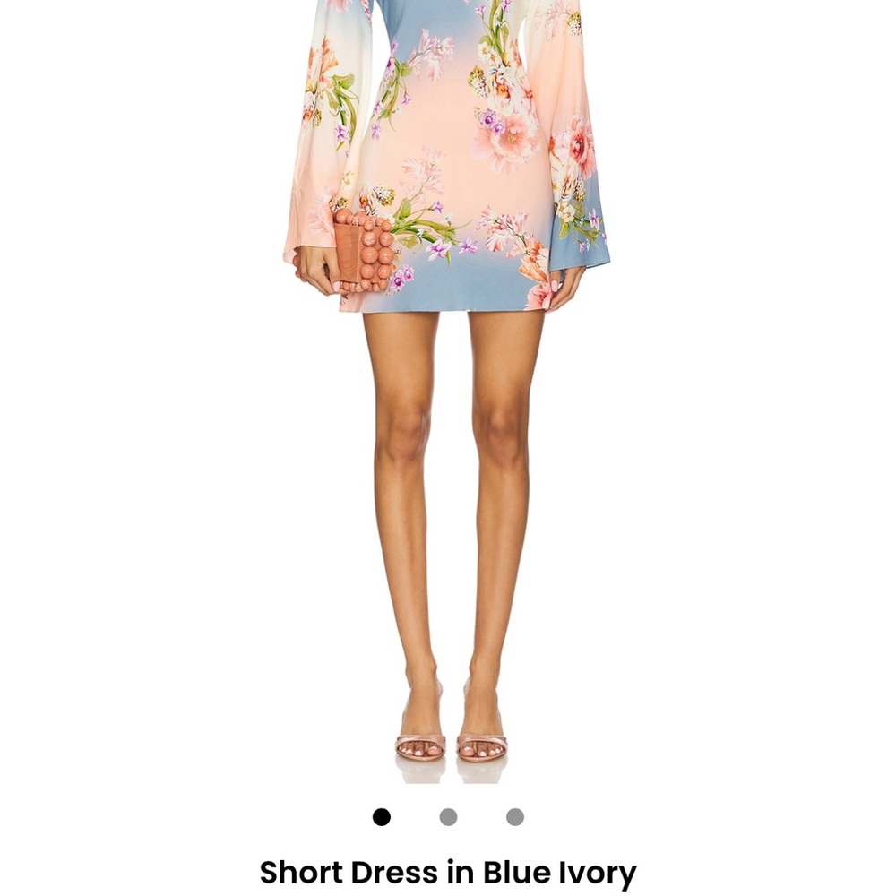 HEMANT & NANDITA Blue and Pink Floral Mini Dress